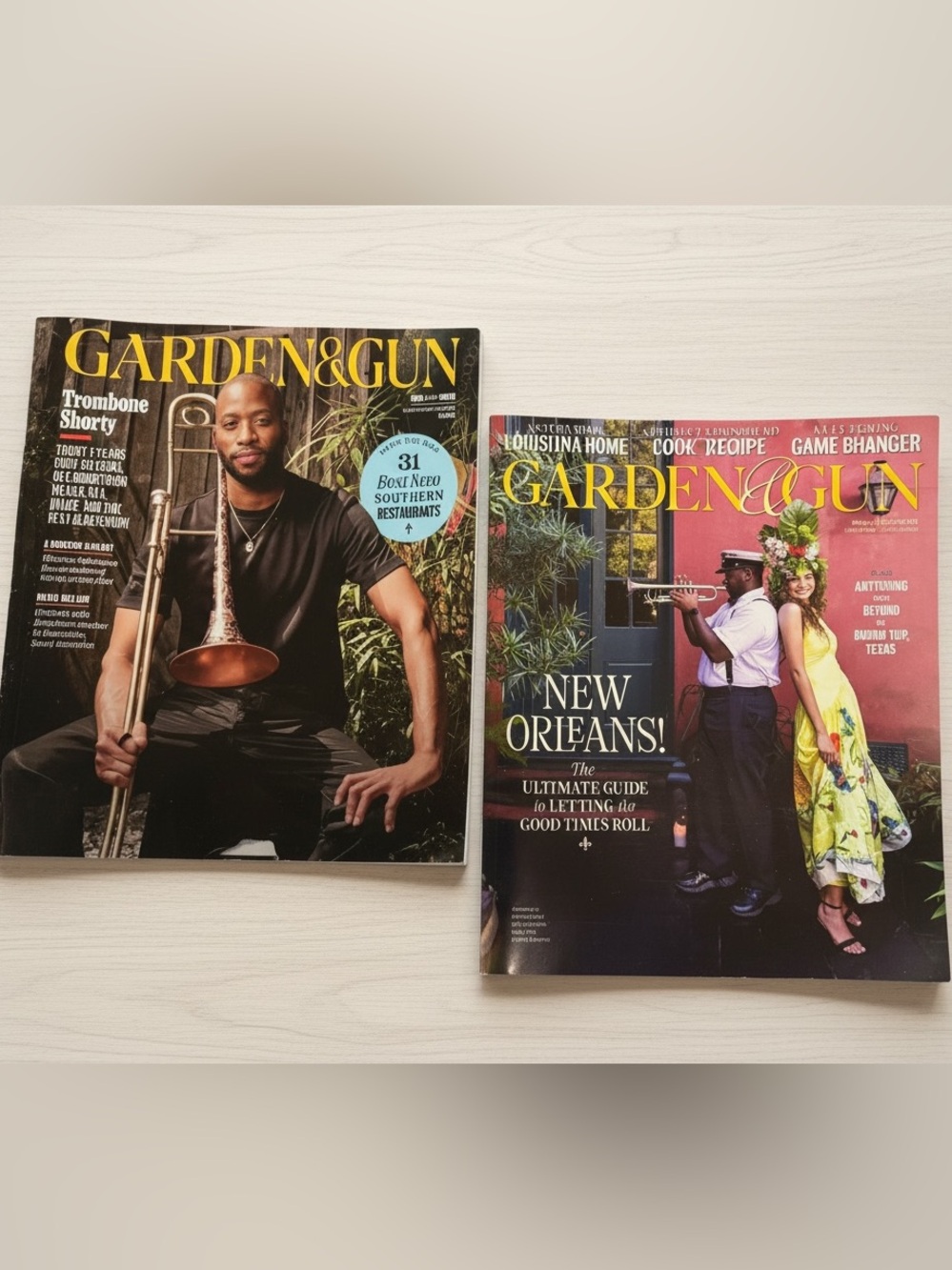 Garden & Gun Magazine Bundle of Two (2) Curated Music Collection Coffee Table